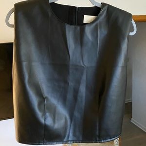 Faux leather crop tank!